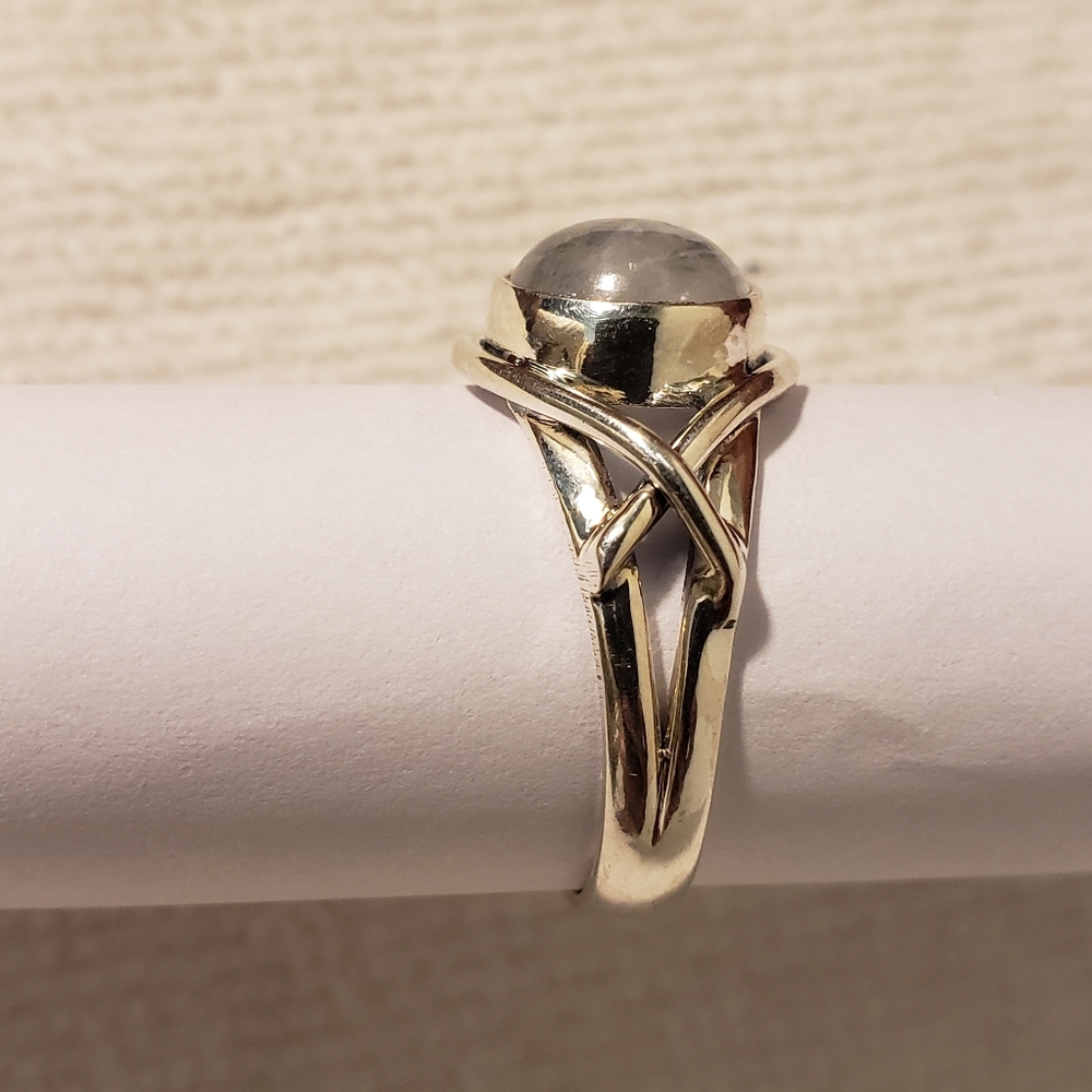 925 Sterling Rainbow Moonstone Ring - image 6